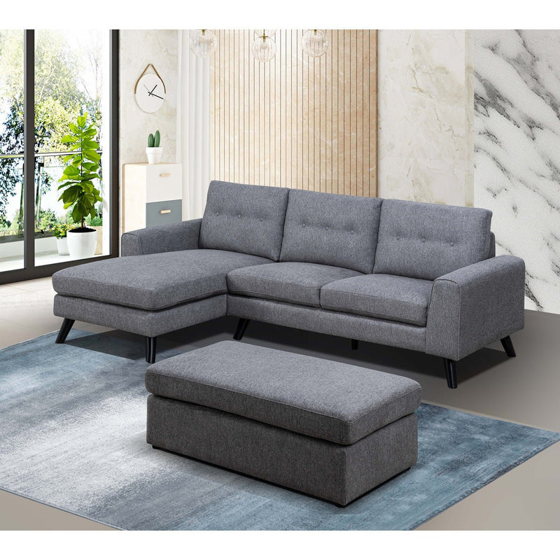 Evelyn Mid-Century Grey Sectional with Left Side Chaise - MA-99947GRYSSL