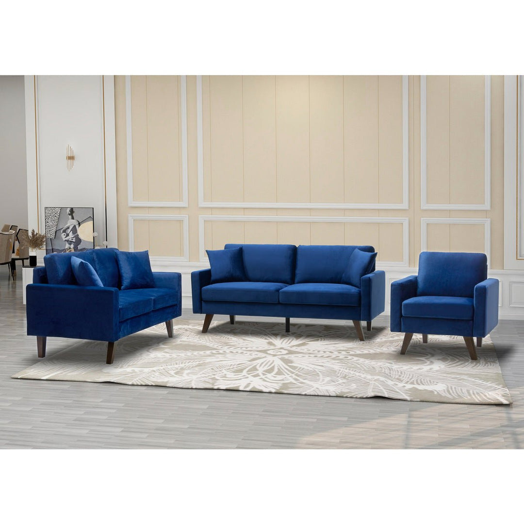 Modern Style Blue Velvet Sofa Payless Furniture