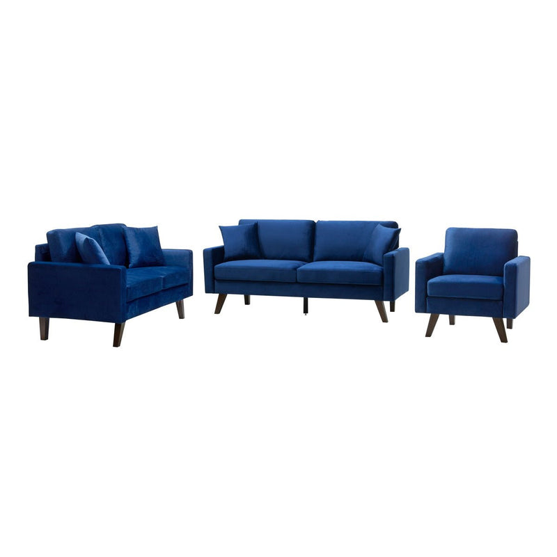 modern blue velvet sofa