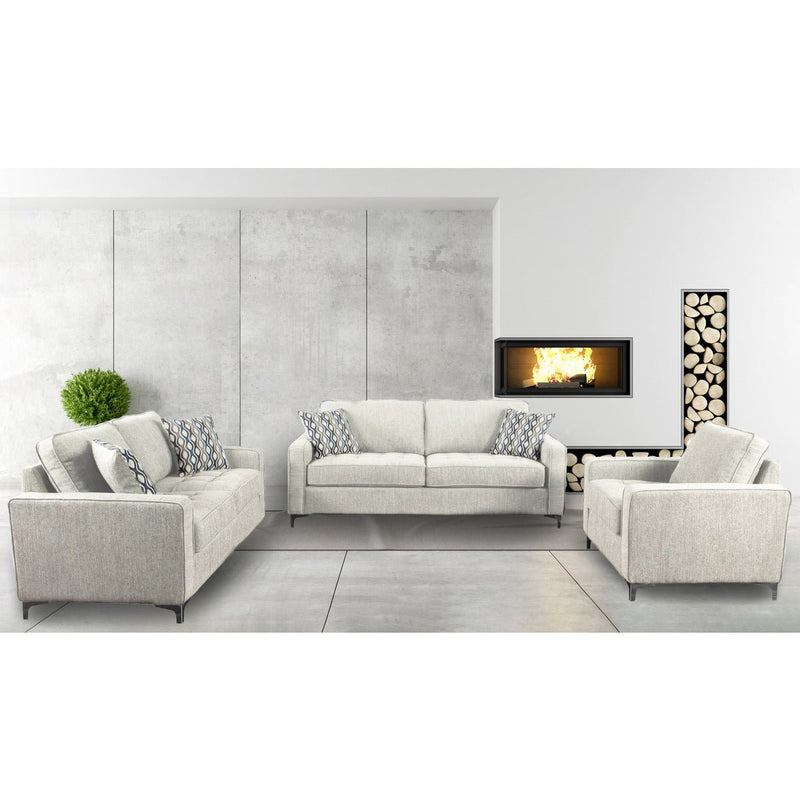 Hudson Platinum Sofa with 2 Pillows - MA-9049PLT-3