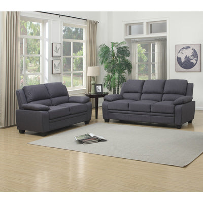 Grey Fabric Sofa With High Back And Pillows Over The Arms - MA-9151GY-3