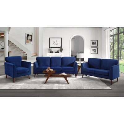 Tolley Collection Blue Velvet Fabric Sofa - MA-9338BU-3