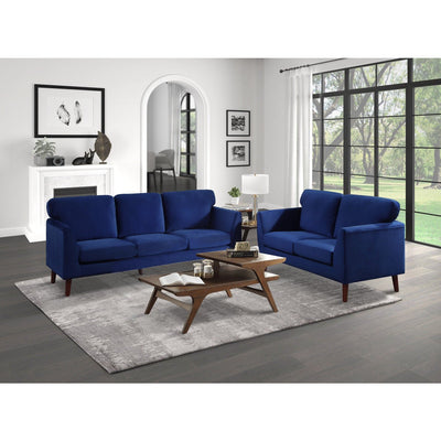 Tolley Collection Blue Velvet Fabric Sofa - MA-9338BU-3