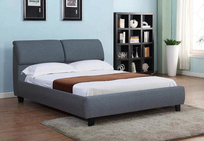 Grey Fabric platform bed with Hidden storage - IF-193-G-Q
