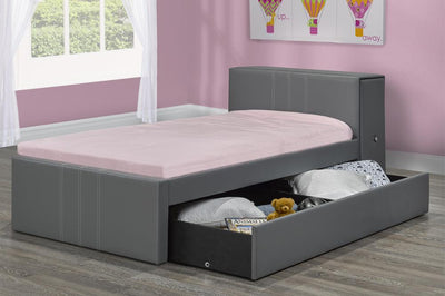 The Perfect Storage Bed with Pull-Out Side Drawer from headboard and Pull-Out Trundle - R-128-S