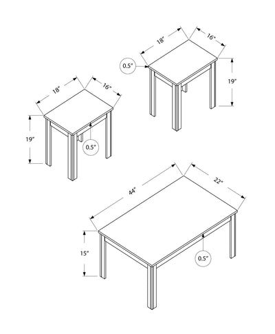Table Set - 3Pcs Set / Dark Taupe - I 7912P