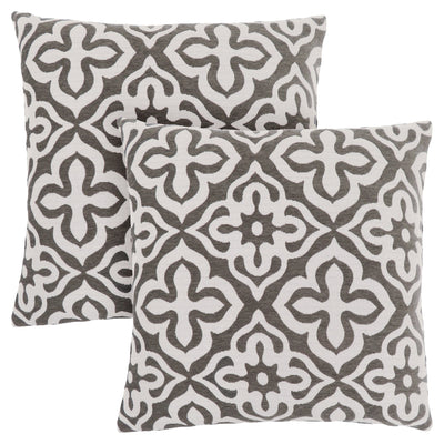 Pillow - 18"X 18" / Dark Taupe Motif Design / 2Pcs