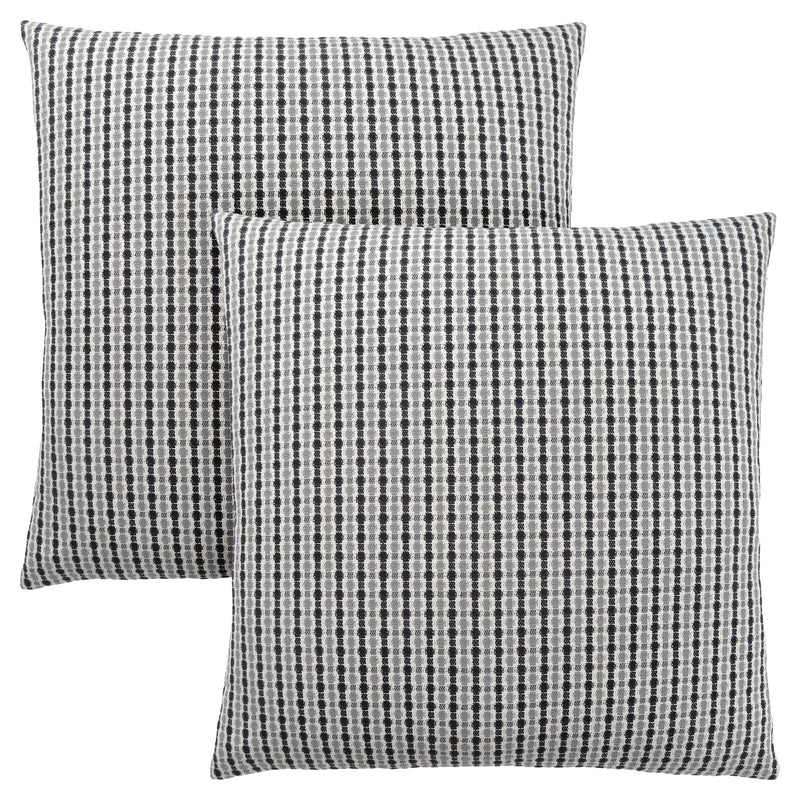 Pillow - 18"X 18" / Light Grey / Black Abstract Dot/ 2Pcs - I 9237