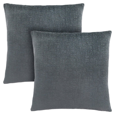 Pillow - 18"X 18" / Dark Grey Mosaic Velvet / 2Pcs