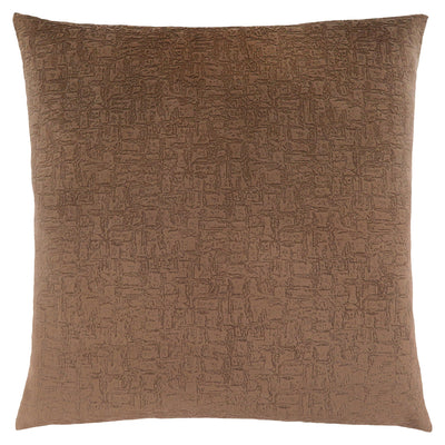 Pillow - 18"X 18" / Light Brown Mosaic Velvet / 1Pc - I 9276