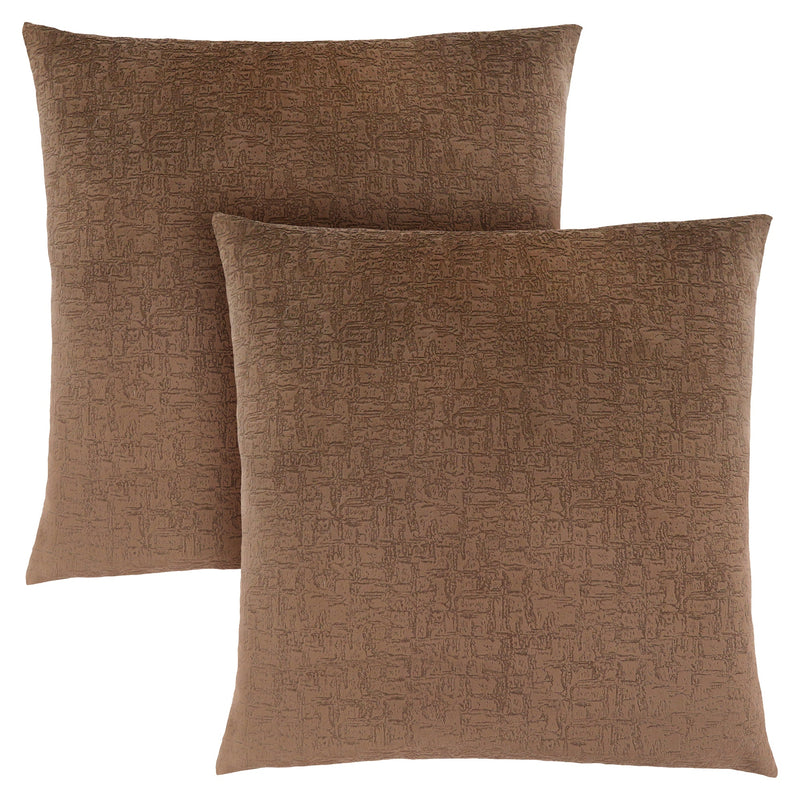 Pillow - 18"X 18" / Light Brown Mosaic Velvet / 2Pcs - I 9277