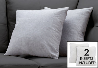 Pillow - 18"X 18" / Patterned Light Grey / 2Pcs - I 9295