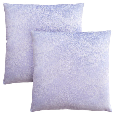 Pillow - 18"X 18" / Light Purple Feathered Velvet / 2Pcs - I 9325