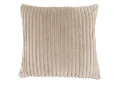 Pillow - 18"X 18" / Beige Ultra Soft Ribbed Style / 1Pc