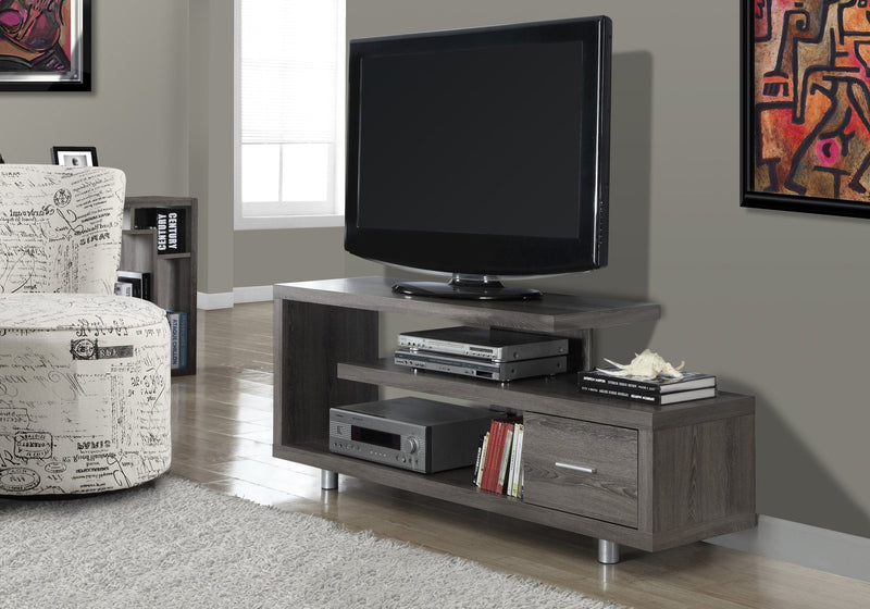 60"L Dark Taupe With 1 Drawer Tv Stand - I 2574
