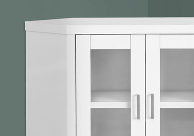 Tv Stand - 42"L / White Corner With Glass Doors - I 2703