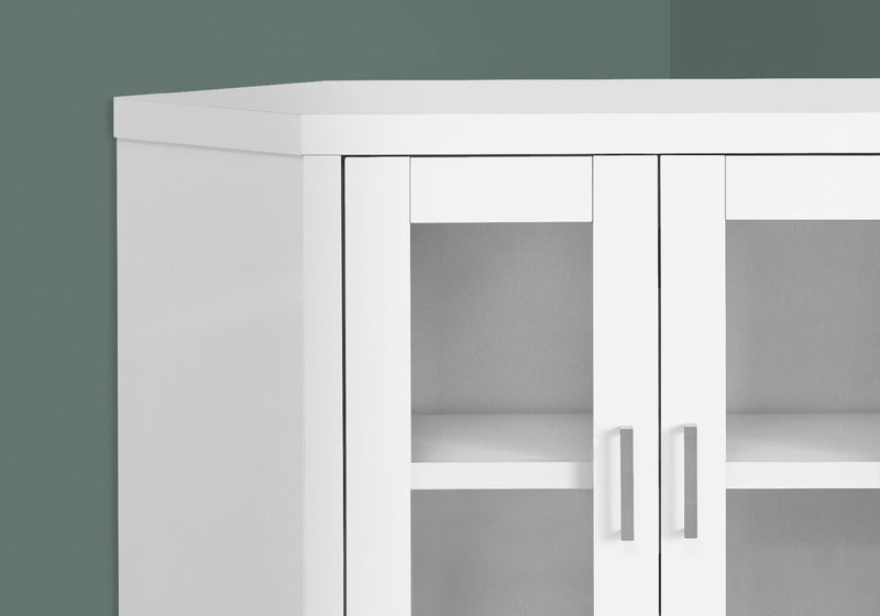 Tv Stand - 42"L / White Corner With Glass Doors - I 2703