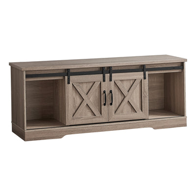 Tv Stand - 60"L / Dark Taupe With 2 Sliding Doors - I 2746