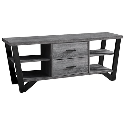 Tv Stand - 60"L / Grey-Black With 2 Storage Drawers - I 2762