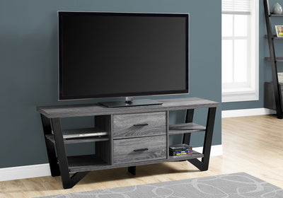 Tv Stand - 60"L / Grey-Black With 2 Storage Drawers - I 2762