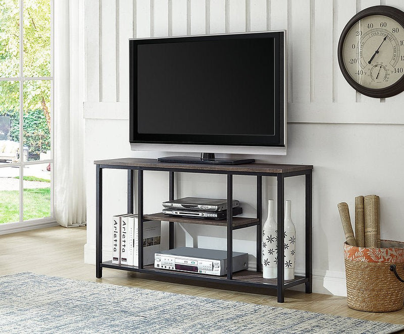 Distressed Wooden Top TV Stand w/ Metal Base - IF-5032
